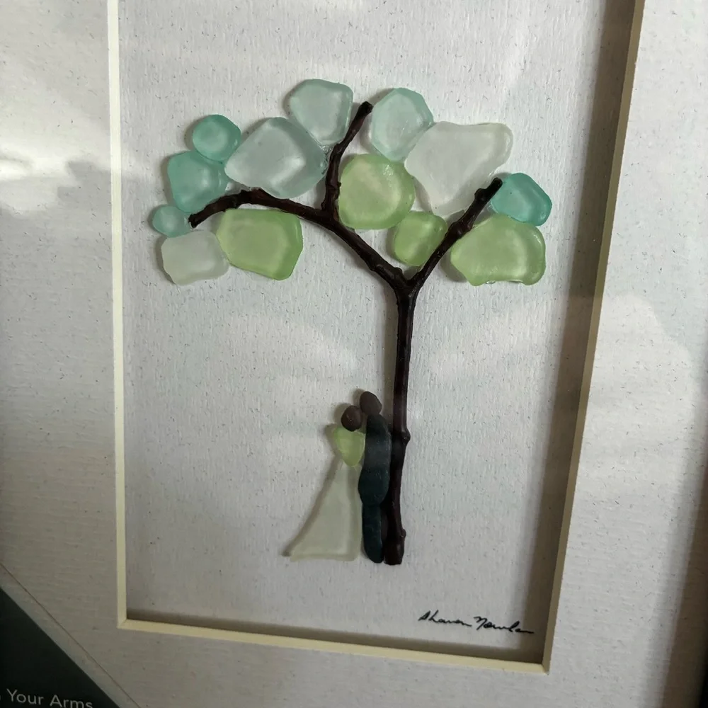 Sharon Nowlan DEMDACO “In Your Arms” 8x10 Sea Glass Art Frame NWT